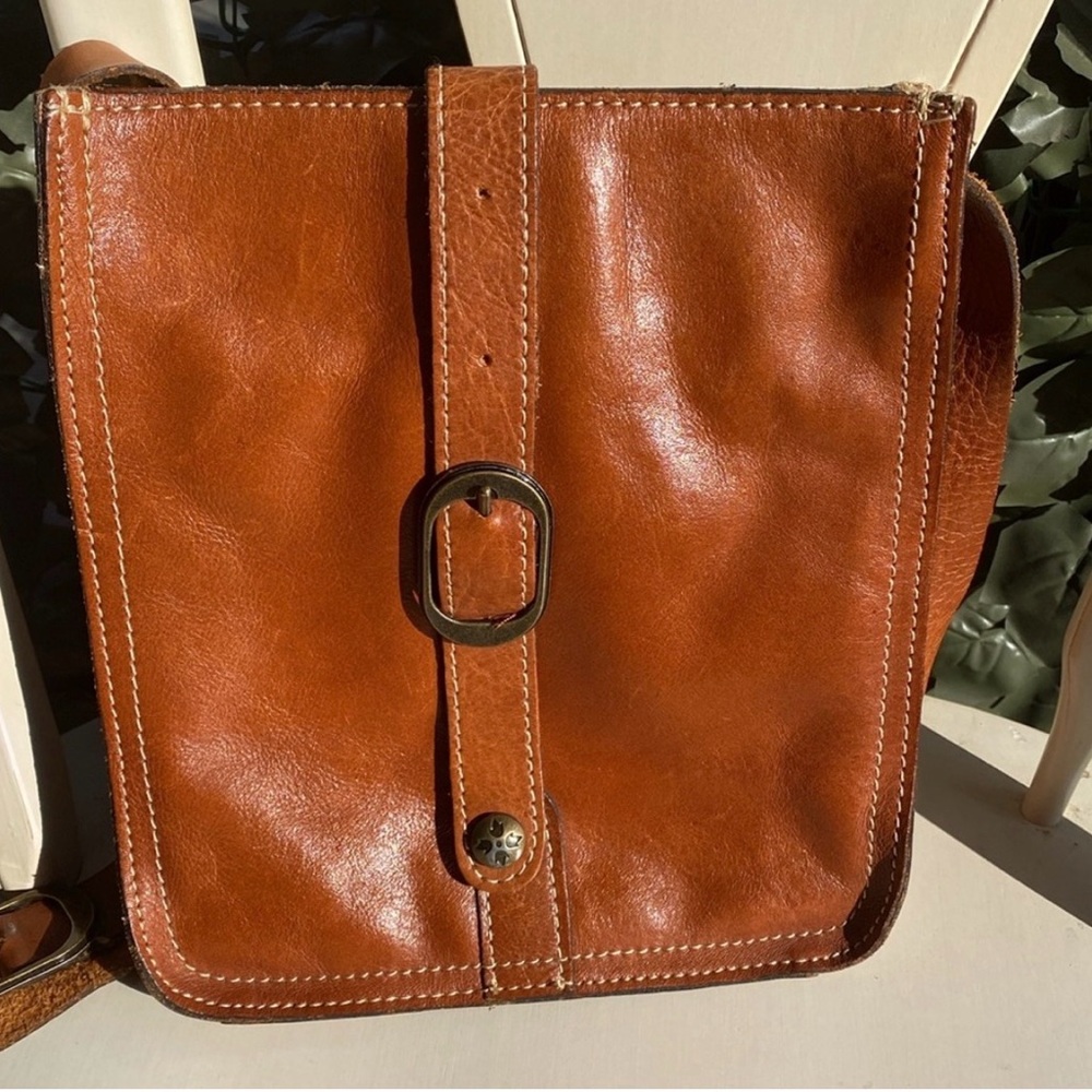 Patricia Nash Venezia Cognac Leather Crossbody Bag